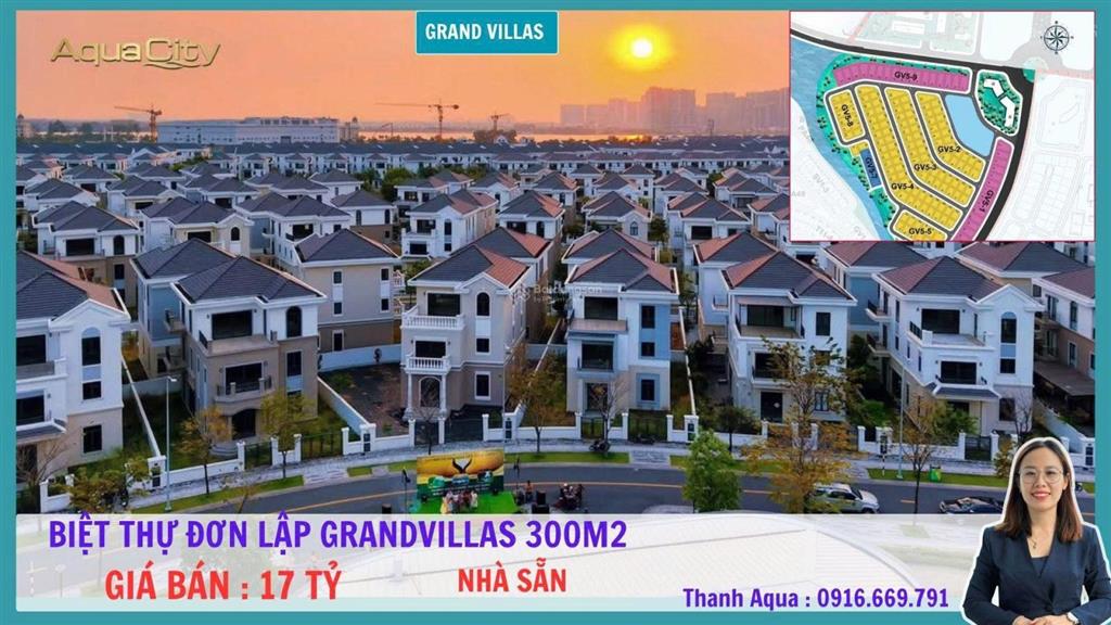 Bán nhanh biệt thự đơn lập 300m2 grandvillas khu compound đang làm sổ chỉ 17 tỷ bao hết 0916 669 ***