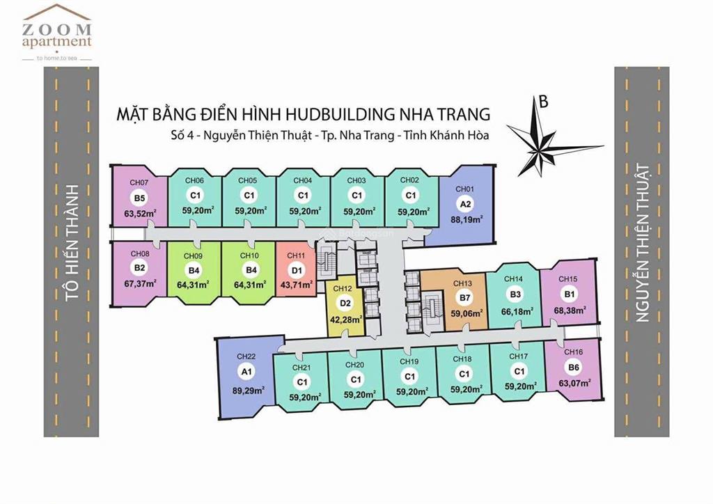 Bán căn hộ chung cư đẹp tại hud building nha trang, 3,55 tỷ, 42,28 m2, 1pn + 1wc