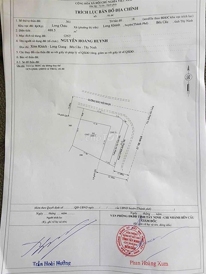 thổ cư hai mặt tiền