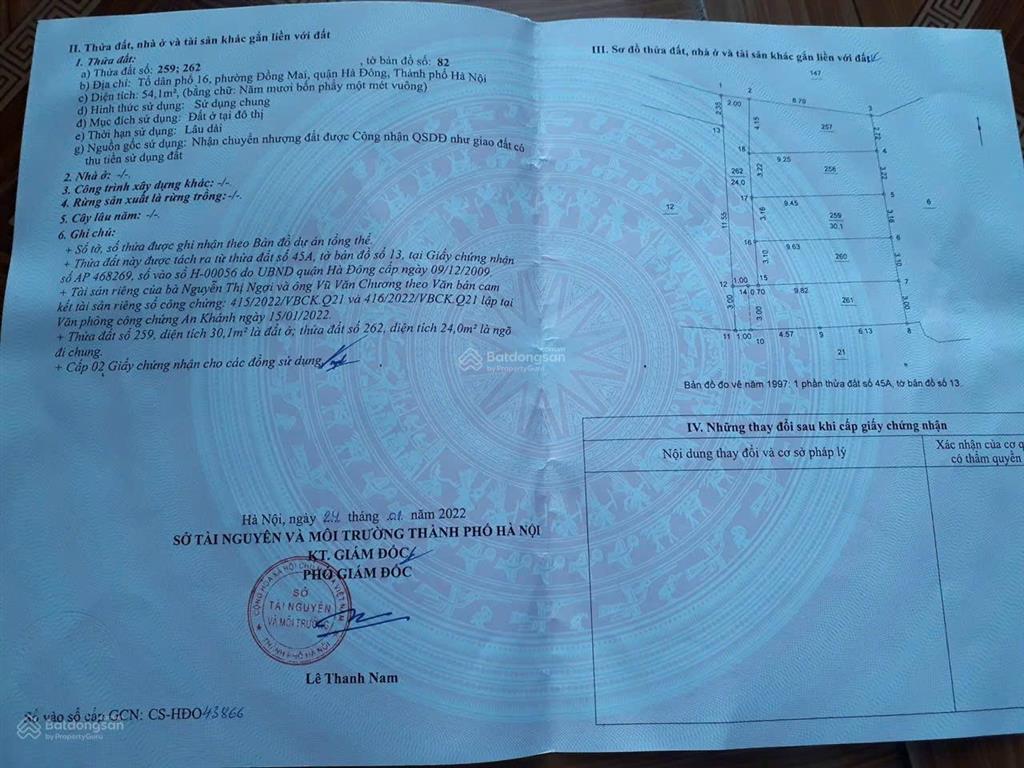 Bán đất 30m tại đồng mai, giá 2 tỷ 5/lô, ô tô đỗ gần,  0989 462 ***