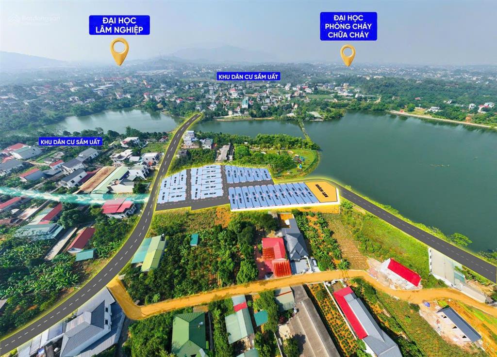 Chính chủ độc quyền bán 23 lô đất mặt hồ xã phú cát hoà lạc vừa ra hàng, 100% thổ cư 3 tỷ/lô 120m2