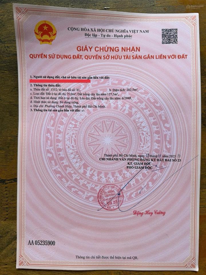 Gần bệnh viện phương chi, lô đất đẹp đường nhựa dx080 kinh doanh được ngay.dt 200m2 giá 3tỷ550