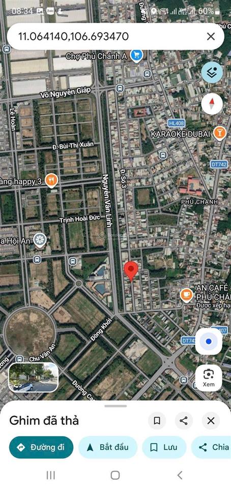 Bán đất thành phố mới, trung tâm phường bình dương, gần nhiều dự án green city, chợ, dt 5x20m full