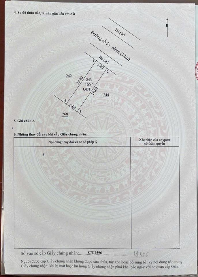 Chính chủ gửi bán lỗ đất tặng thêm nhà cấp 4 cho thuê 5tr/th, đường số 51 cực đẹp 100m2 full
