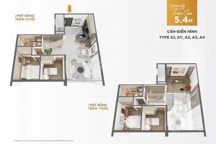 Căn duplex citigrand trần cao 5,4m