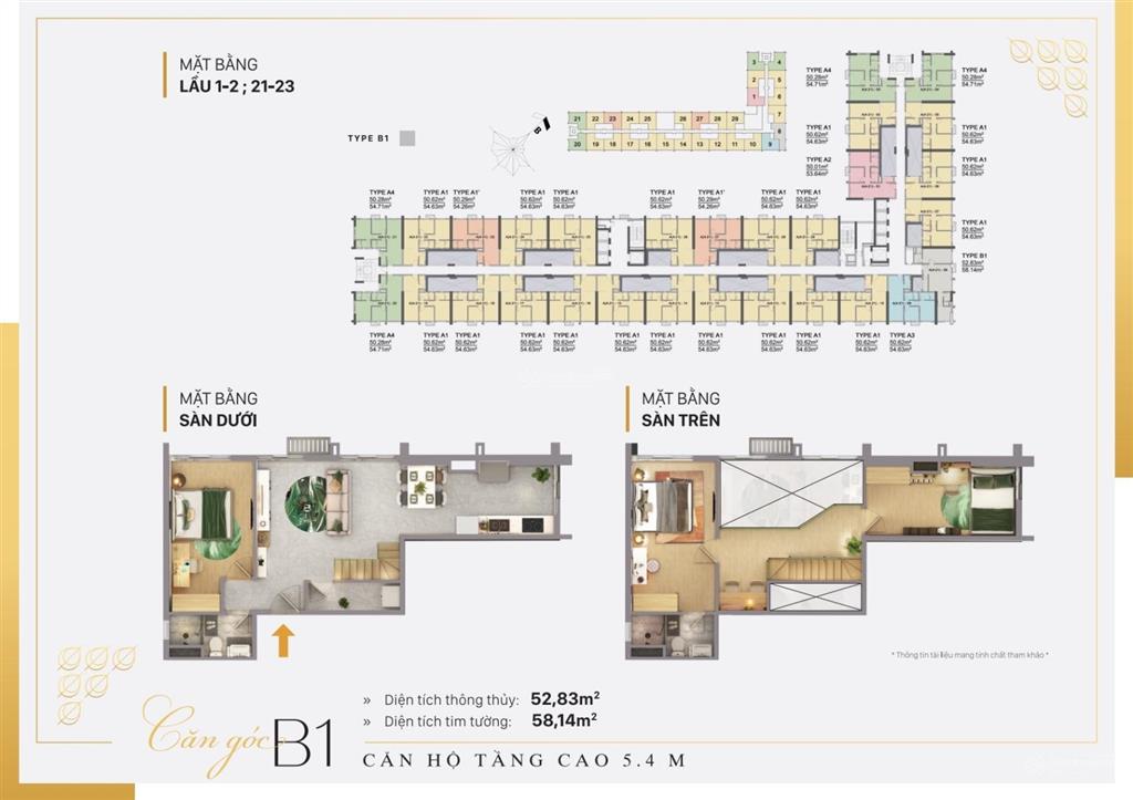 Căn duplex citigrand trần cao 5,4m