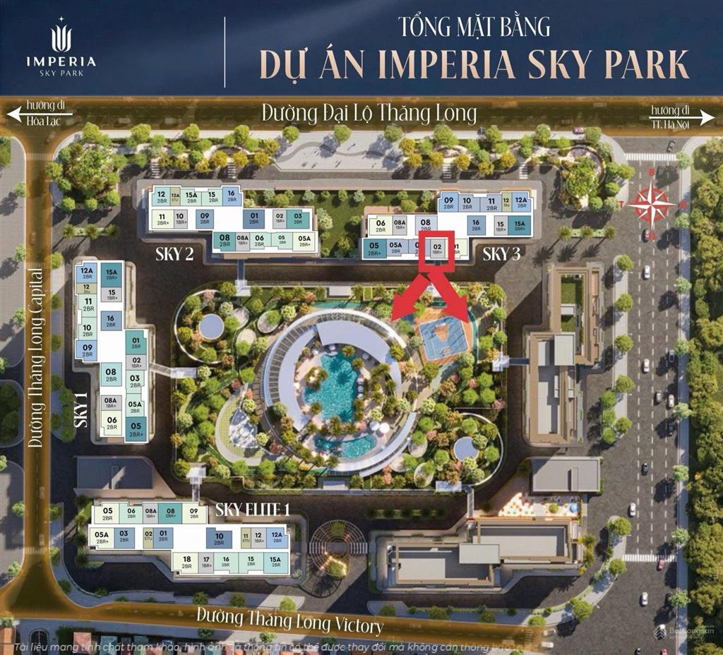 Imperia sky park s3.2602 (1pn+1) view nội khu
