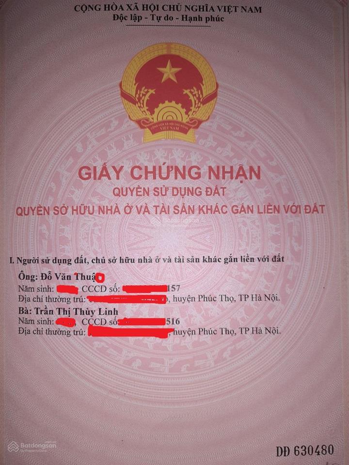 Cc bán đất liền kề tại văn bình, thường tín, giảm x triệu/m2
