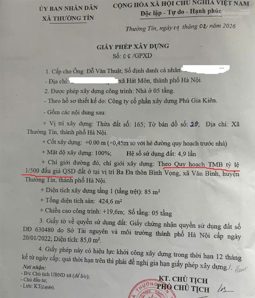 Cc bán đất liền kề tại văn bình, thường tín, giảm x triệu/m2