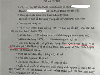 Cc bán đất liền kề tại văn bình, thường tín, giảm x triệu/m2