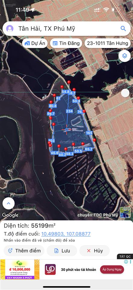 Anh chị cần tìm đất đùng giáp sông phù hợp nuôi thuỷ sản, chuyển đổi công năng làm cảng thì 