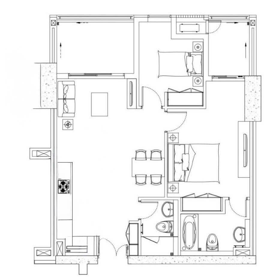Bán căn hộ 88m2 thiết kế 2pn 2vs ban công vườn treo siêu hiếm bán tại chung cư usilk city. giá tốt!