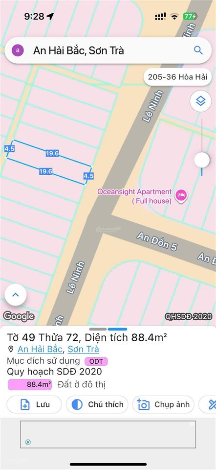 Lô đất vip đường lê ninh, sơn trà