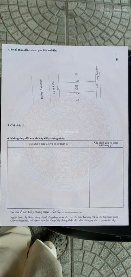 Chính chủ gửi bán đất lê văn quý, sơn trà. dt 76.5m2