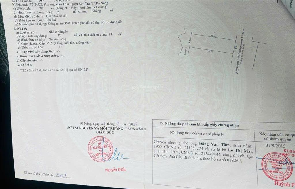 Bán nhà trương định, sơn trà 78m2