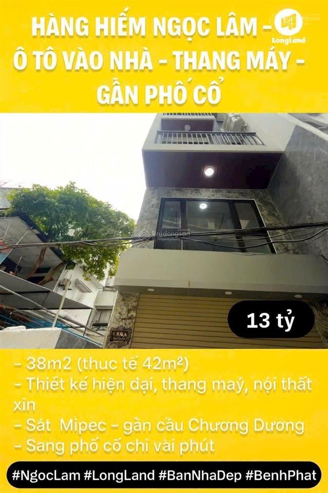 Bán nhà phố ngọc lâm ngay cầu, sang phố 2p, thang máy, ô tô đỗ cửa