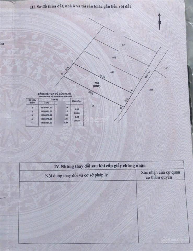 Đất thổ cư 102m2 sổ hồng riêng xã qui đức