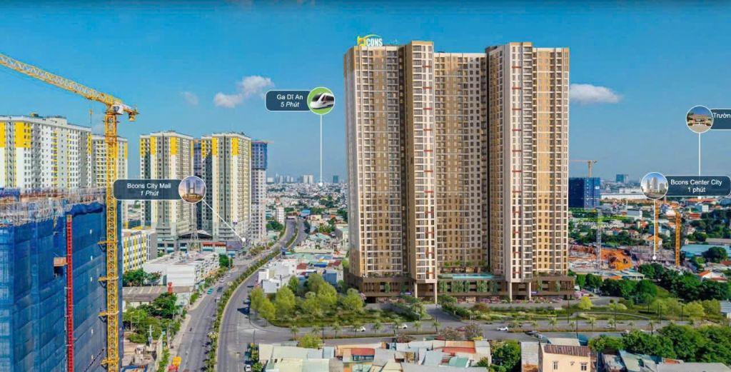 Căn Hộ Bcons Aria Ngay Làng Đại Học Quốc Gia. DT: 52m2 ( 2PN+ 2WC)