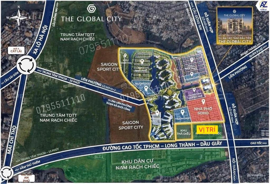 Lô đất vàng ngang 6m còn sót lại tại global city giá rẻ nhất khu vực, vị trí vip ngay khu thả diều