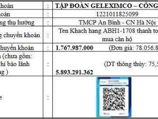 2pn+ chuyển nhượng căn hộ an bình homeland , xuất đẹp + giá tốt