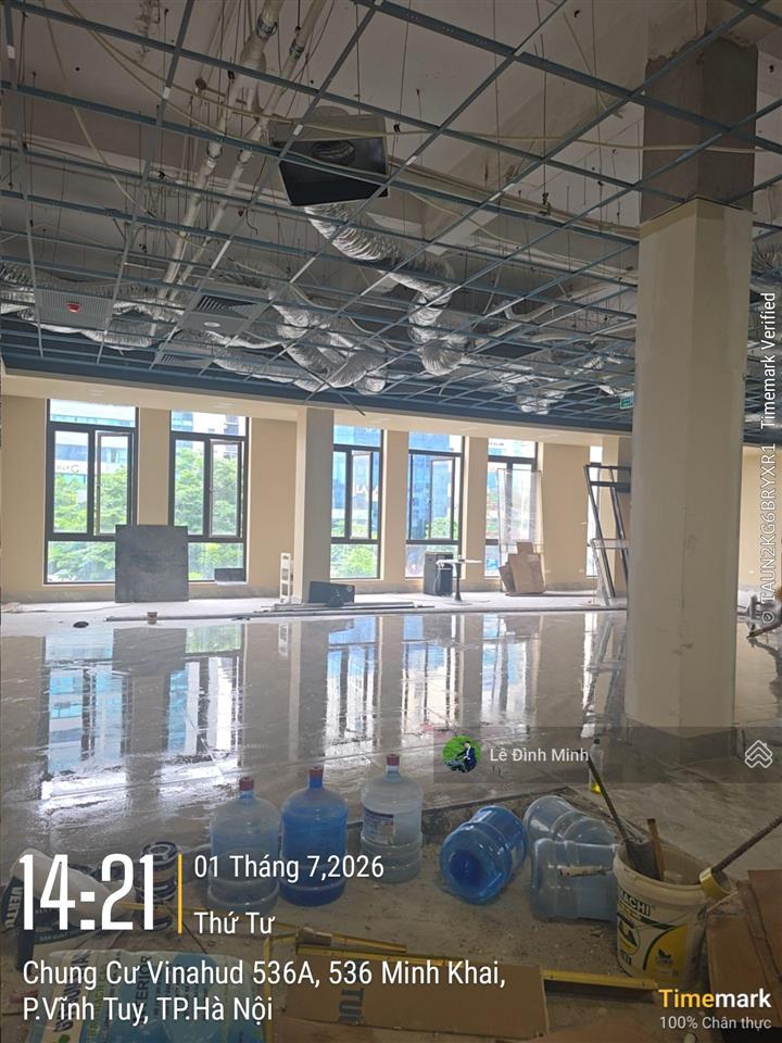 Cho thuê tầng 02 thuộc tòa nhà 04 tầng. thông sàn, nghiệm thu pccc, điều hòa âm trần, sân rộng