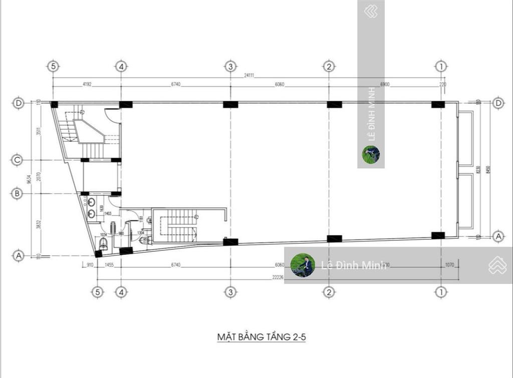 Cho thuê tòa nhà làm phòng khám, showroom, ngân hàng. diện tích 220m2, mặt tiền 8,5m, 06 tầng