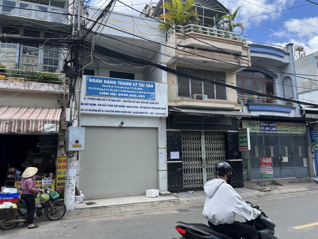 Thanh lý tài sản ngân hàng nhà mt đường 12 bình hưng hoà bình tân 71.2m2 giá 8,3 tỷ thương lượng