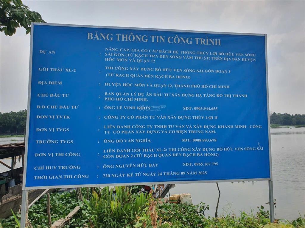 Bán đất mt sông sài gòn đông thạnh ( nhị bình cũ) dt 1685m đất trồng cây . khu dân cư vị trí đẹp