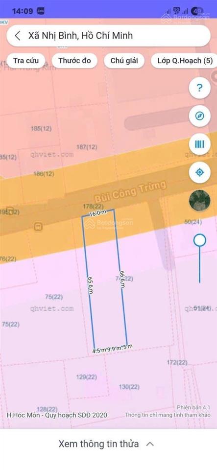 Bán đất mt đg bùi công trừng dt(16x66m) 1050m đất trồng cây . vị trí đẹp khu vực đang phát triển.