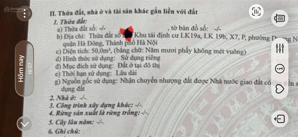 Đất đấu giá dương nội lê quang đạo, hàng hiếm người bán giá rẻ chỉ 11,9 tỷ