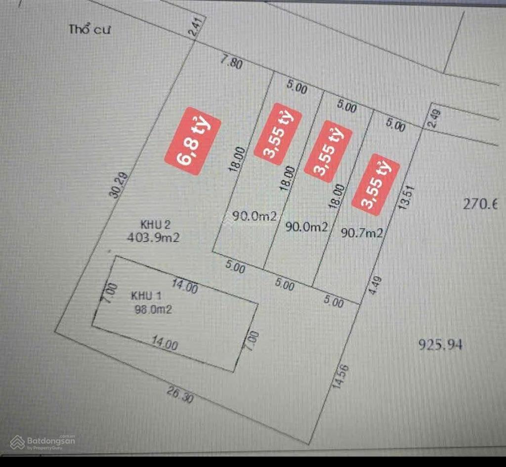 Lô đất hàng f0, 1 xoẹt 5m thông nguyễn thị sáng, 5m x 19m