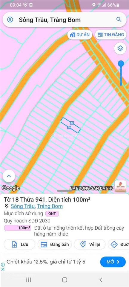 Chính chủ bán gấp lô đất 5x20m thổ cư 100% ngay gần chợ, ubnd xã sông trầu, giá rẻ 750tr