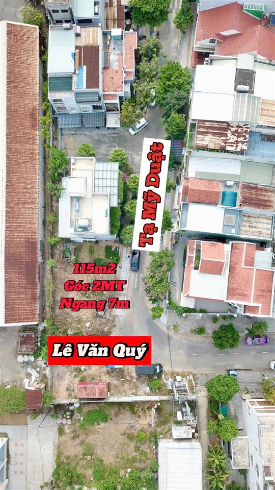 Lô góc 2mt lê văn quý và tạ mỹ duật ngay trung tâm phố hàn du lịch  115m2 ngang 7m cực đẹp
