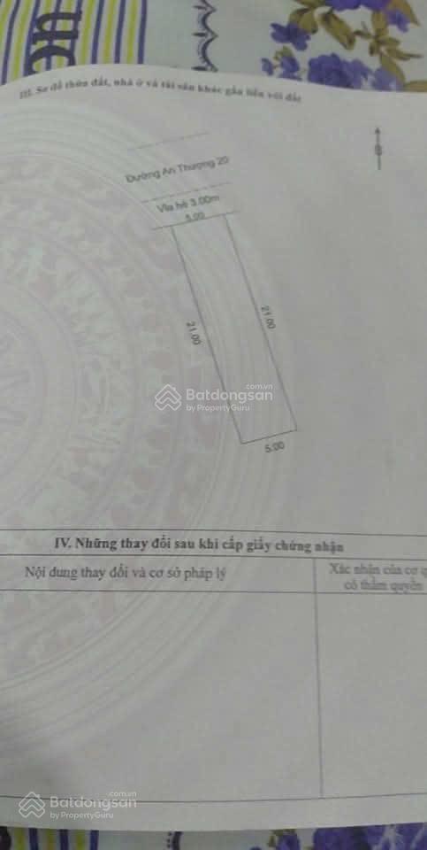 Bán lô đất đường an thượng 20 trung tâm phố tây an thượng  105m2 ngang 5m đẹp  giá tốt