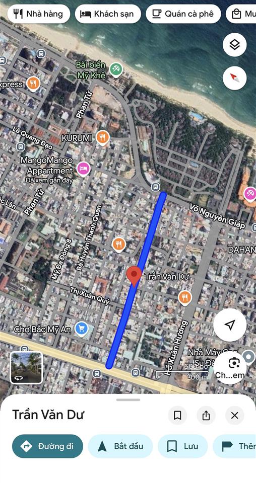 Lô góc 2mt trần văn dư thông thẳng biển mỹ khê  ngang 20m xây dựng cao tầng  giá tốt