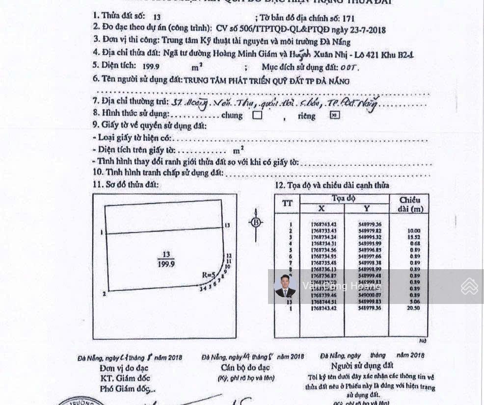 Lô góc 2mt huỳnh xuân nhị sát phạm hùng  hòa xuân  200m2 ngang 10m  chỉ 9.8 tỷ