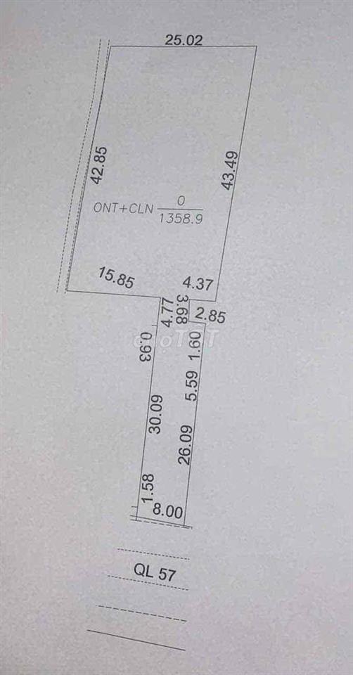 CẦN BÁN ĐẤT 3 MẶT TIỀN ĐƯỜNG QUỐC LỘ 57