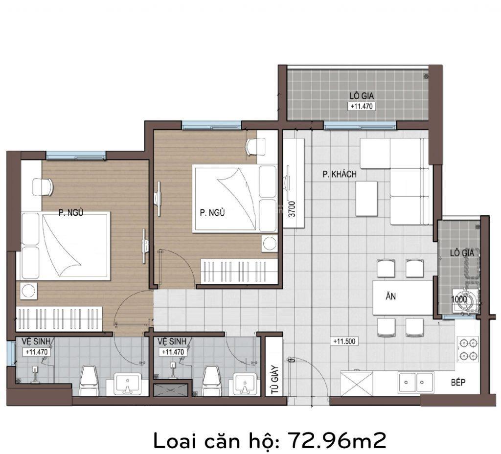 Cho thuê căn hộ conic riverside 2pn1wc full nt giá 8tr/tháng   0979 695 ***