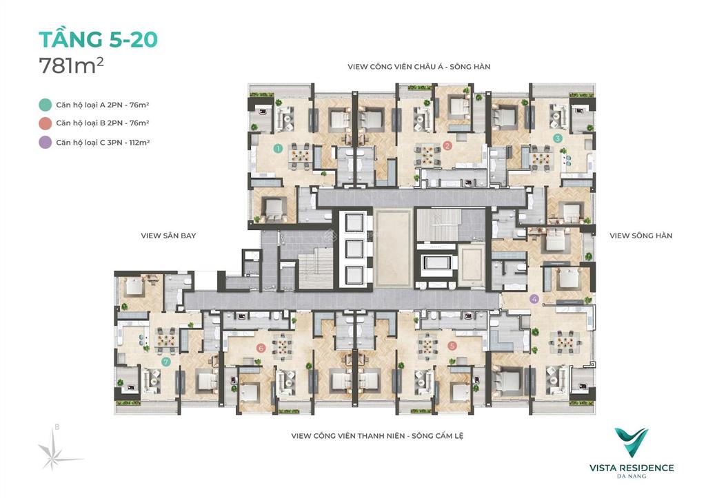 Cần trả nợ bán căn hộ 2pn view trực diện pháo hoa vào ở ngay, vị trí trung tâm tp đà nẵng
