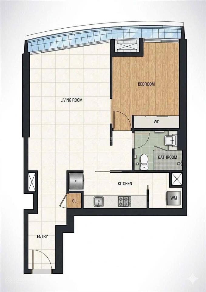 Căn hộ 1pn tại city garden, 7,6 tỷ, 69m2, đầy đủ tiện nghi. tháp cũ. nội thất đủ