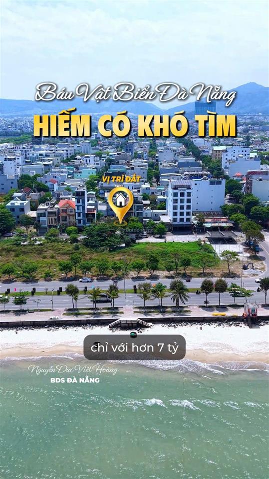 Nhỉnh 7 tỷ sở hữu ngay lô đất view biển, vị trí siêu đẹp, thích hợp đầu tư lâu dài, xây toà căn hộ