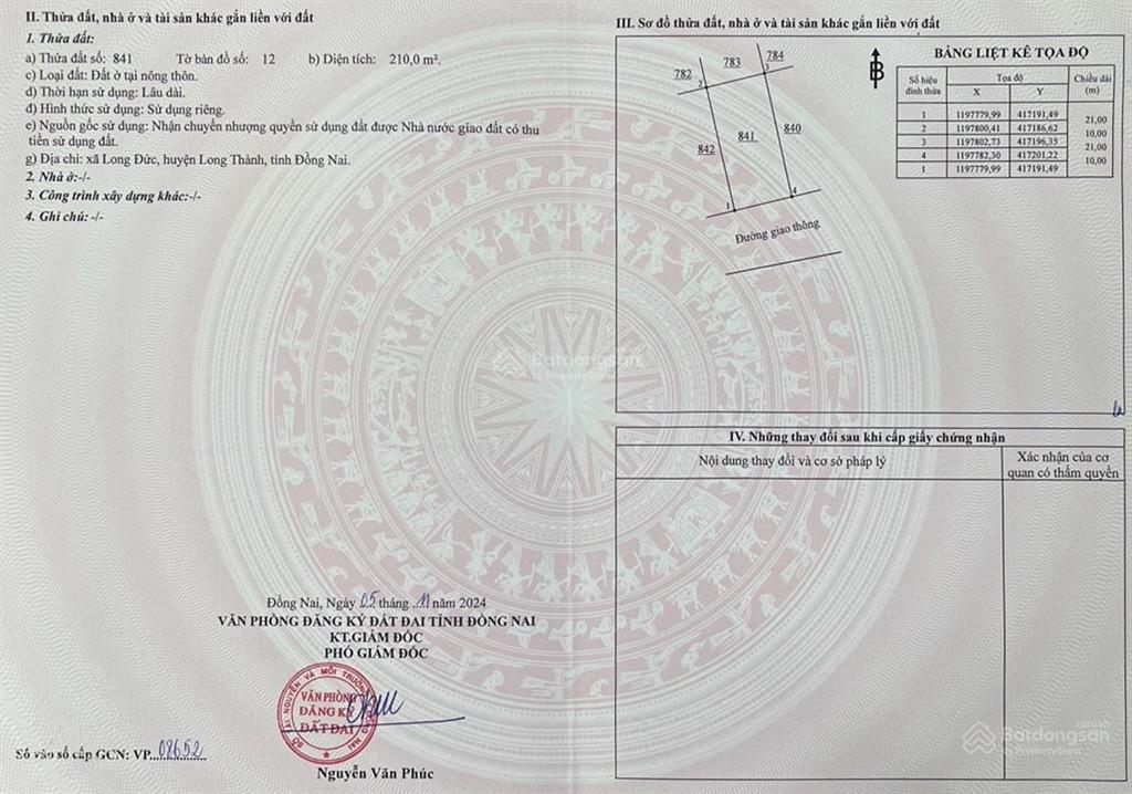 Lô đất 210m2 đất 100% thổ cư, gần sân bay long thành & hồ sinh thái lộc an, giá 2,31
