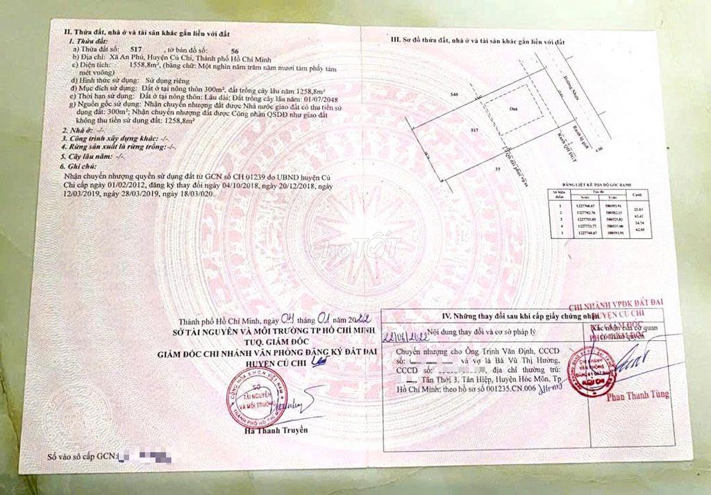 BÁN ĐẤT ngang 25 mét MẶT TIỀN ĐƯỜNG NHỰA 792 AN PHÚ, CỦ CHI, TPHCM