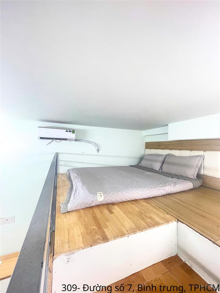 Khám phá góc sống đậm chất riêng tại bình trưng tây  studio gác lửng full nội thất