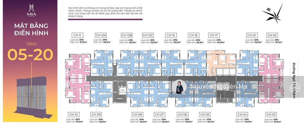 Căn giá tốt hiếm tại mia center point 63m² chiết khấu 6%, chỉ 2.813 tỷ