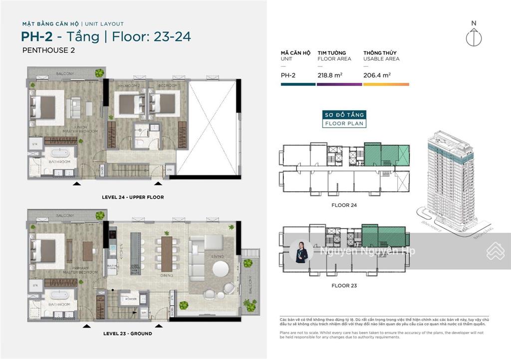 Penthouse the filmore da nang  218,8m2  view trực diện sông hàn, biển, pháo hoa  giá gốc cđt