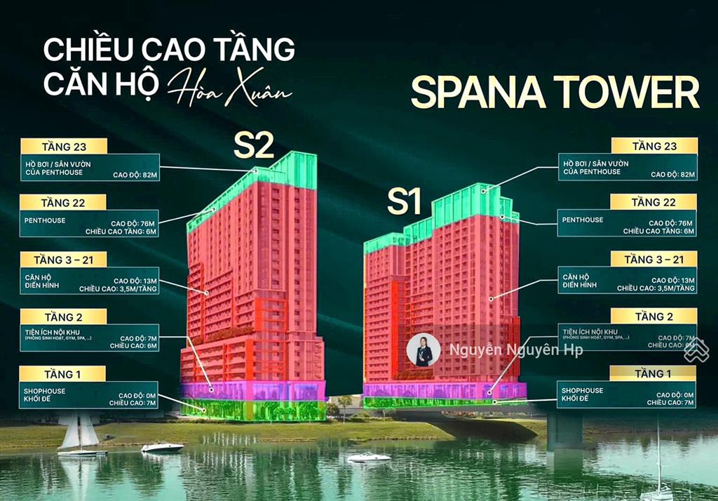 Căn 1br+ (54,2m2) spana tower đà nẵng  view sông  giá full chỉ 3,1 tỷ  htls 0% đến 30 tháng
