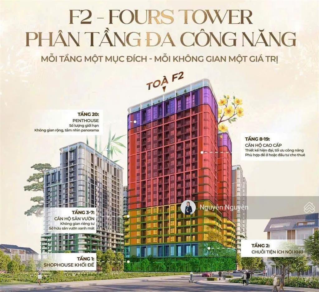 Fours tower f2  căn hộ 1pn 41,8 m2 giá từ 1,88 tỷ
