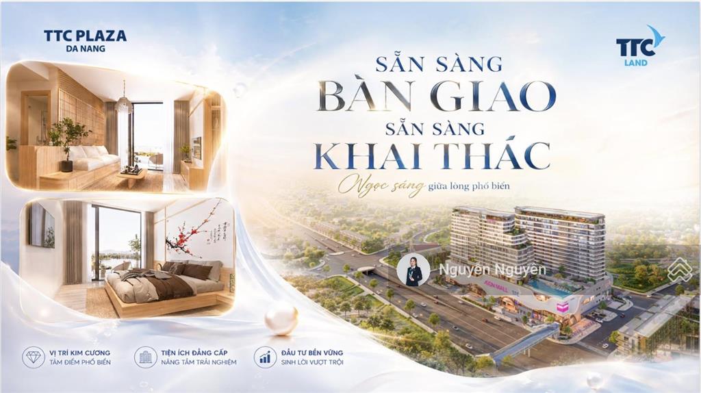 Căn hộ 1pn/1pn+ (52,5m2) view biển, tiện ích nội khu tại ttc plaza đà nẵng  sẵn sàng bàn giao ngay