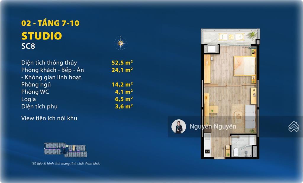 Căn hộ 1pn/1pn+ (52,5m2) view biển, tiện ích nội khu tại ttc plaza đà nẵng  sẵn sàng bàn giao ngay